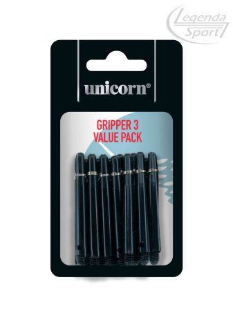 Dart szár Unicorn Gripper3 Value pack fekete, rövid 15db/csomag