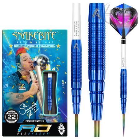 Dart nyíl szett Red Dragon steel Peter Wright Snakebite PL15 Blue, 22 g, 90% Wolfram